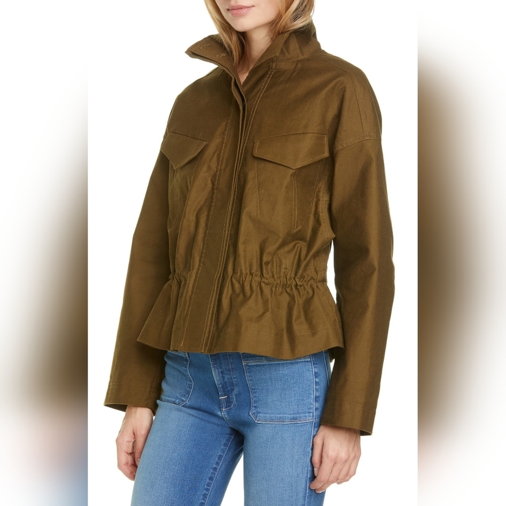 Frame Cinched Waist Linen Blend Jacket